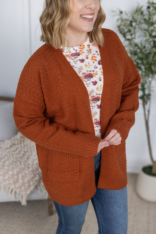 PREBOOK Billie Open Knit Cardigan - Rust