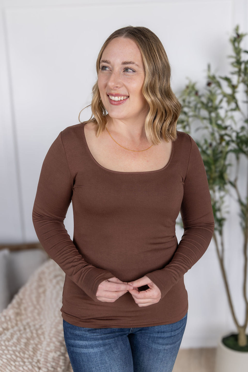 PREBOOK Alyssa Long Sleeve Top - Brown