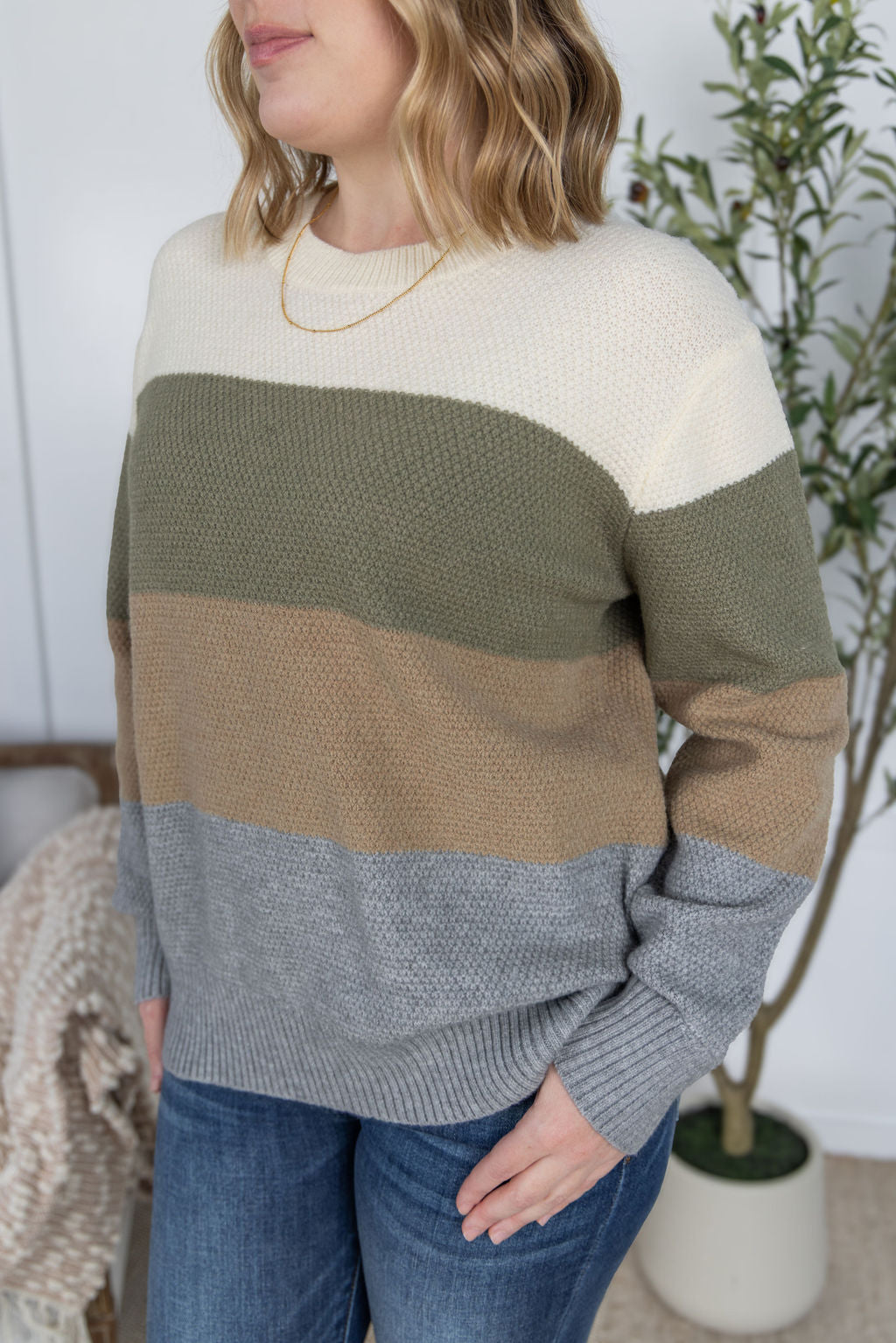 PREBOOK Colorblock Sweater - Neutral Mix