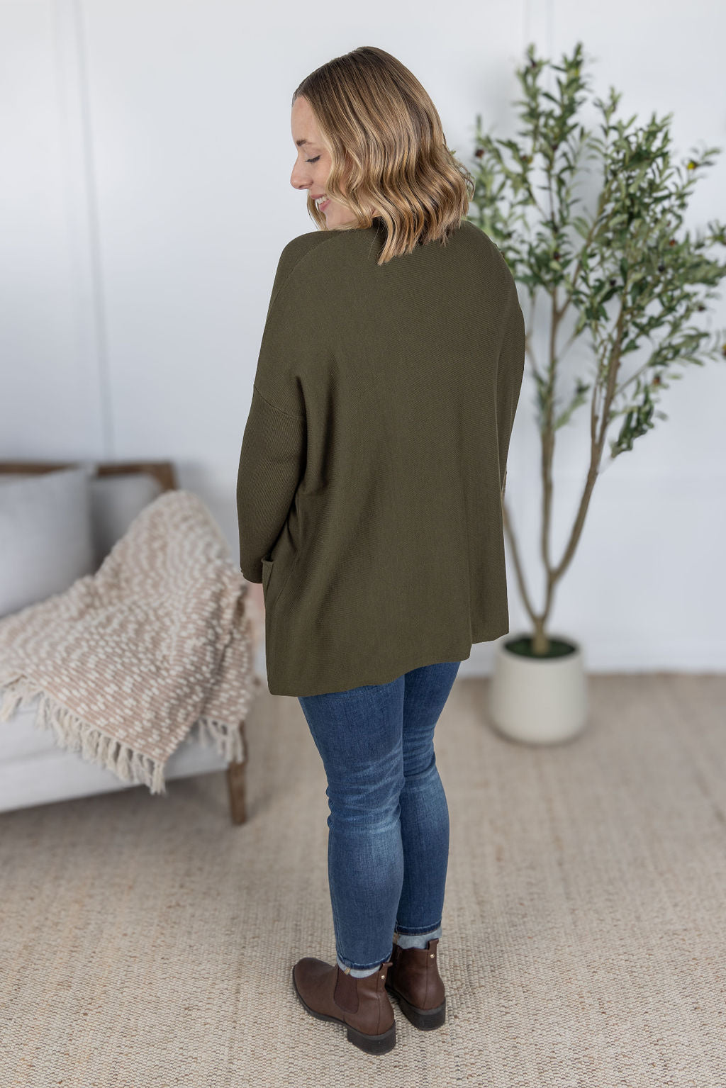 PREBOOK Naomi Pocket Sweater - Olive