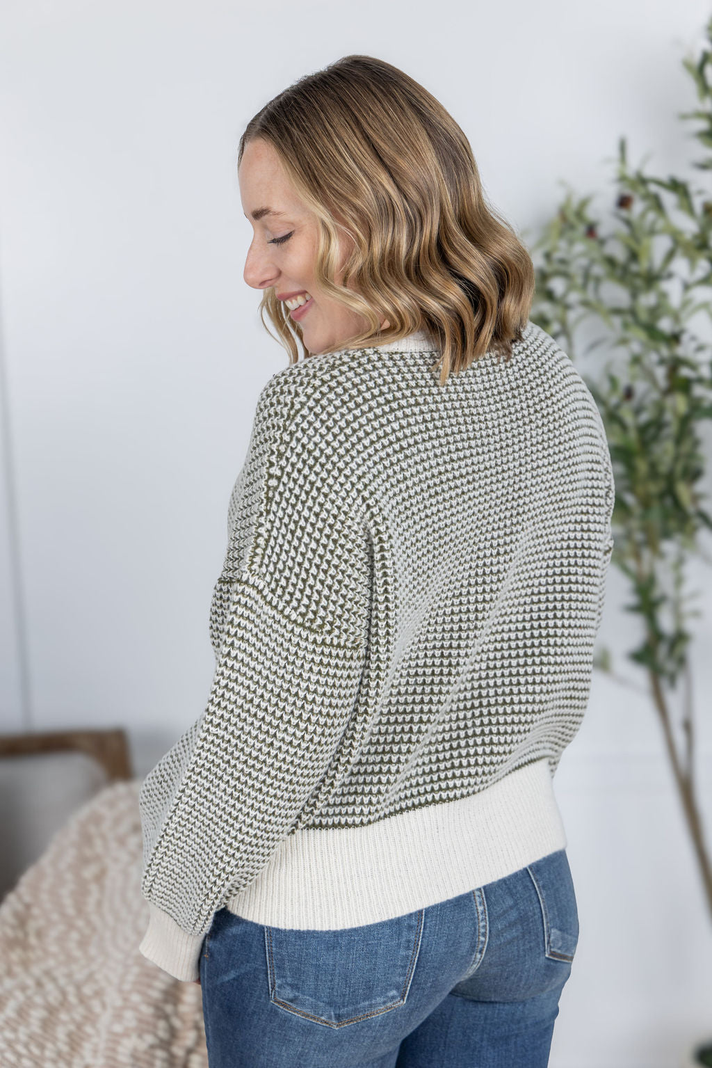 PREBOOK Charlotte Sweater - Olive and Cream