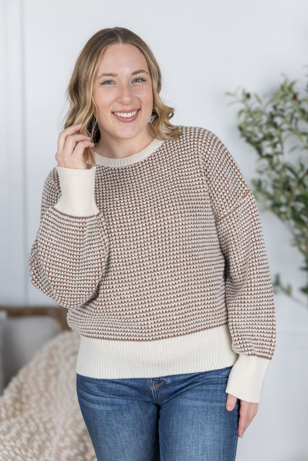 PREBOOK Charlotte Sweater - Mocha and Cream