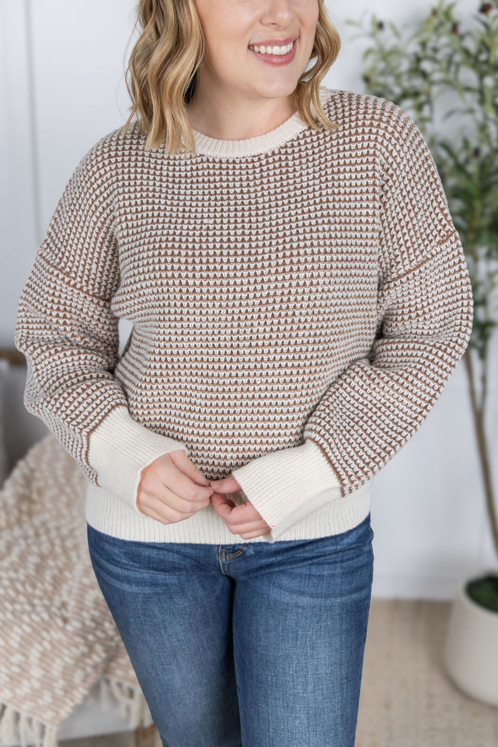 PREBOOK Charlotte Sweater - Mocha and Cream