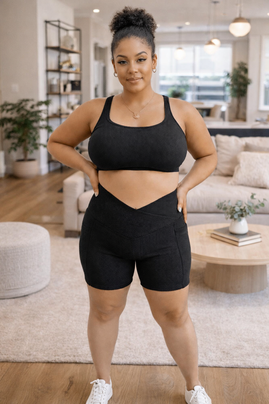 PREORDER Max Sculpt Ribbed Short Length Biker Shorts - Girl Code Couture