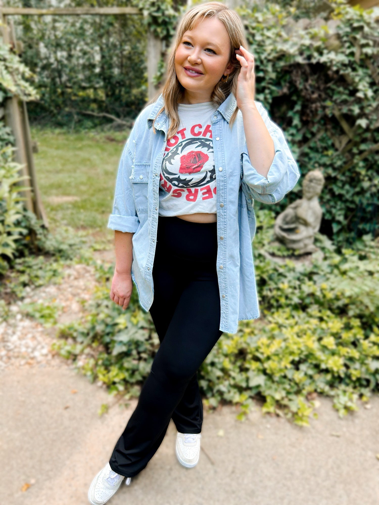 Delaney Distressed Denim Shacket - Girl Code Couture