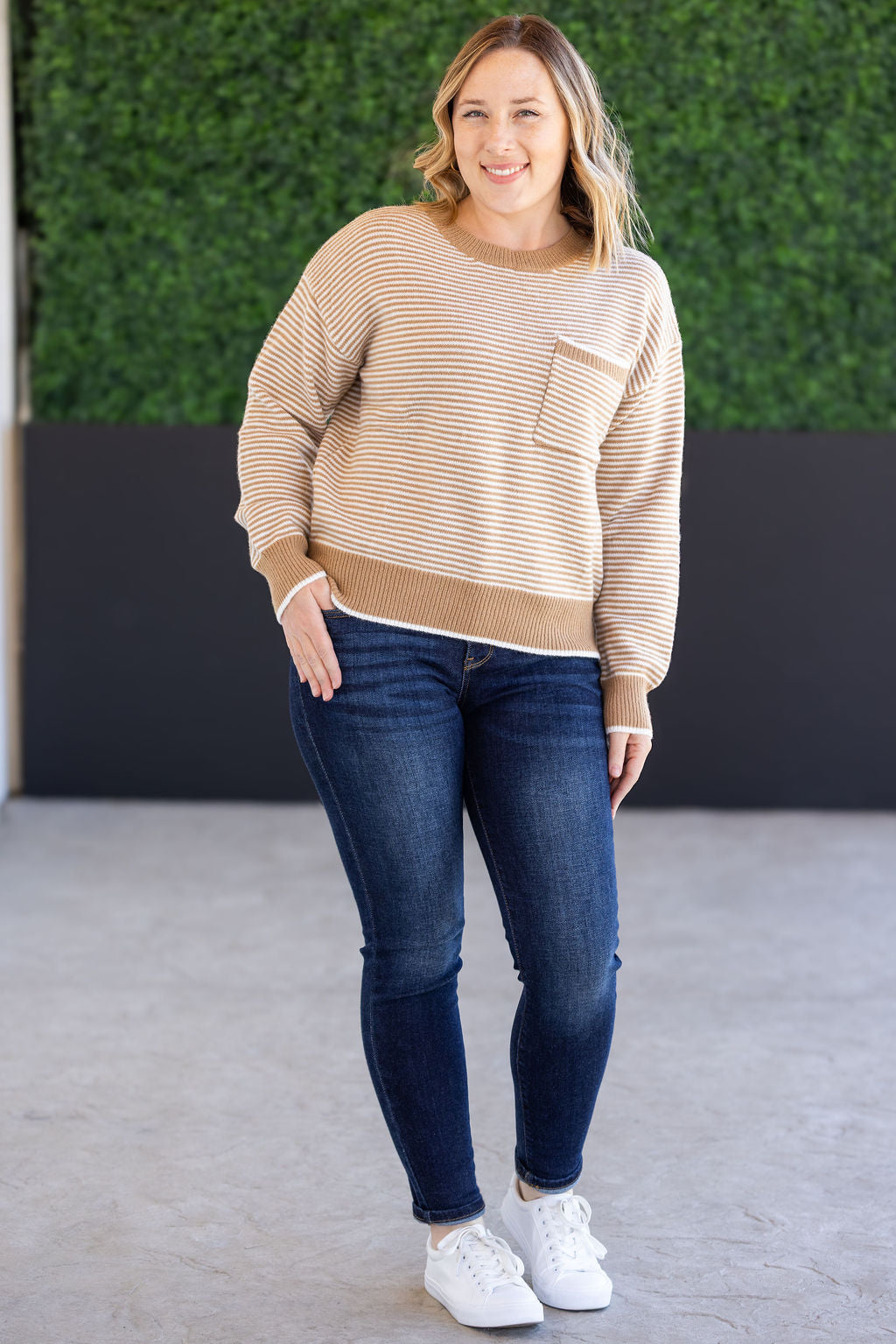 PREBOOK Miley Striped Sweater - Latte
