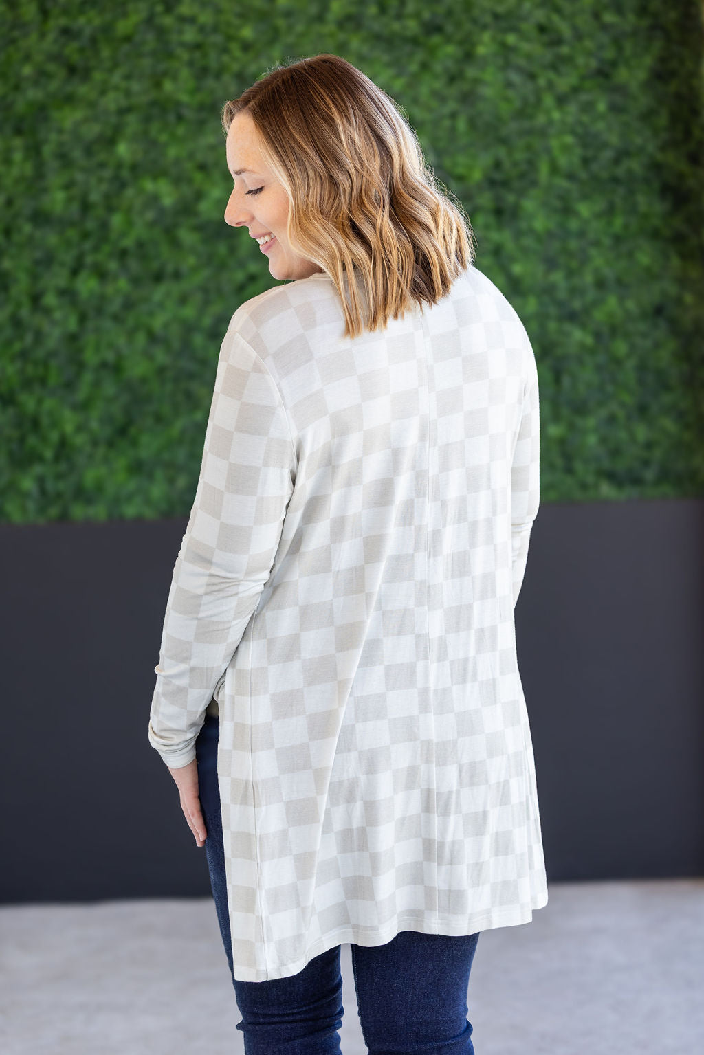 PREBOOK Classic Cardigan - Neutral Checkers