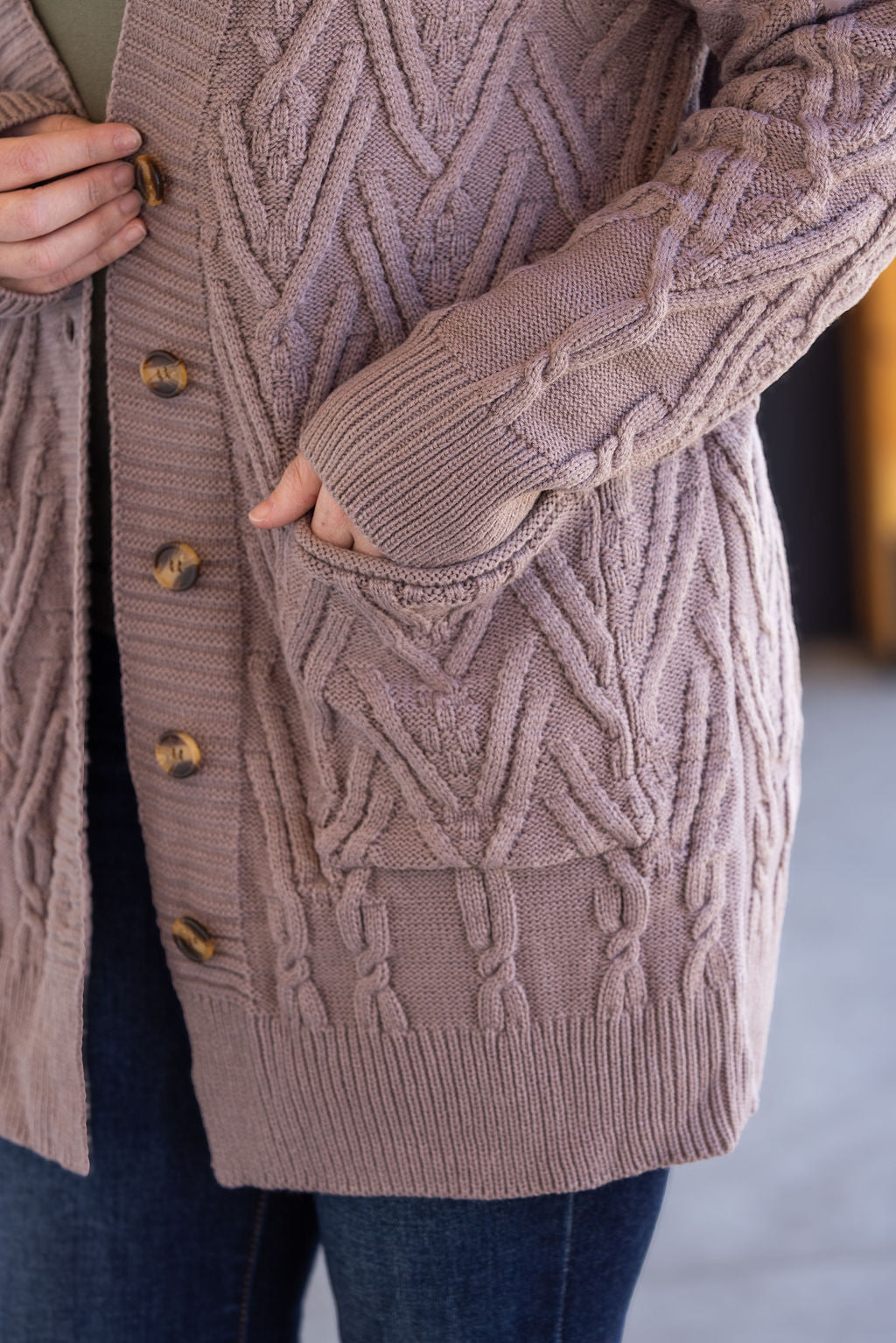 PREBOOK Brooks Button Sweater Cardigan - Light Mocha