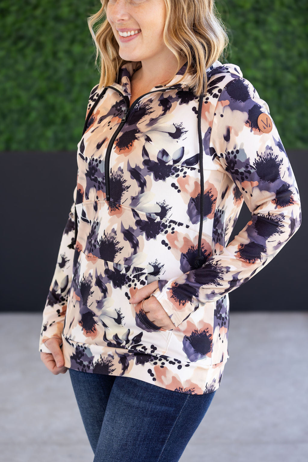 PREBOOK Soft HalfZip Hoodie - Neutral Abstract