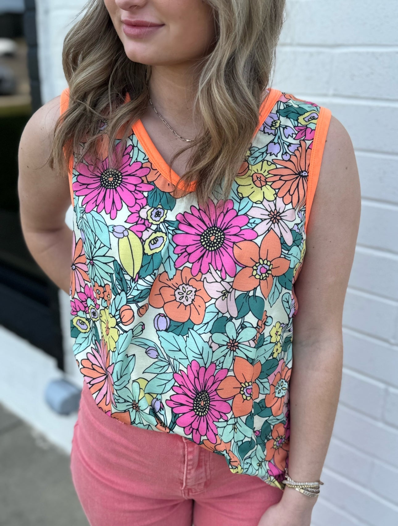 Elaine Floral V-Neck Jersey