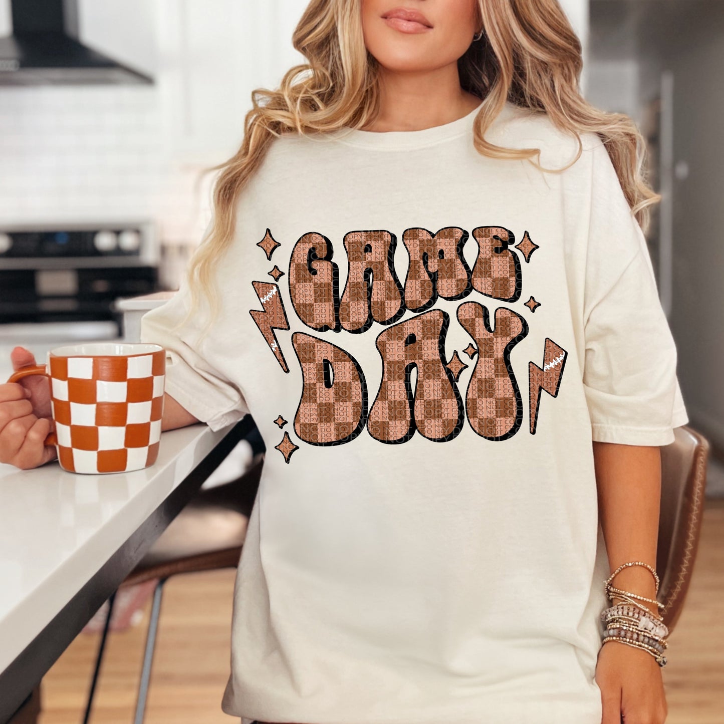 Checkered Retro Game Day Comfort Colors T-Shirt