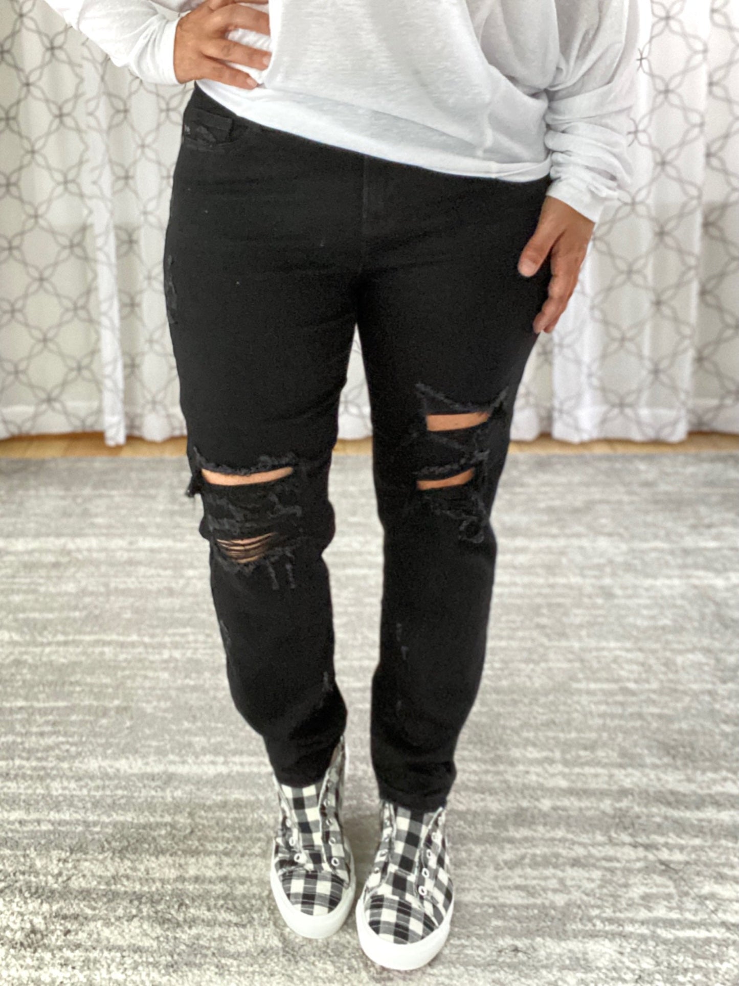 The Standout Judy Blue Black Boyfriend Jeans