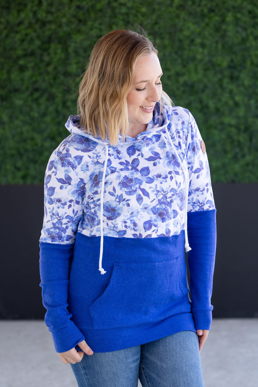PREBOOK Hailey Pullover Hoodie - Sapphire Floral and Blue