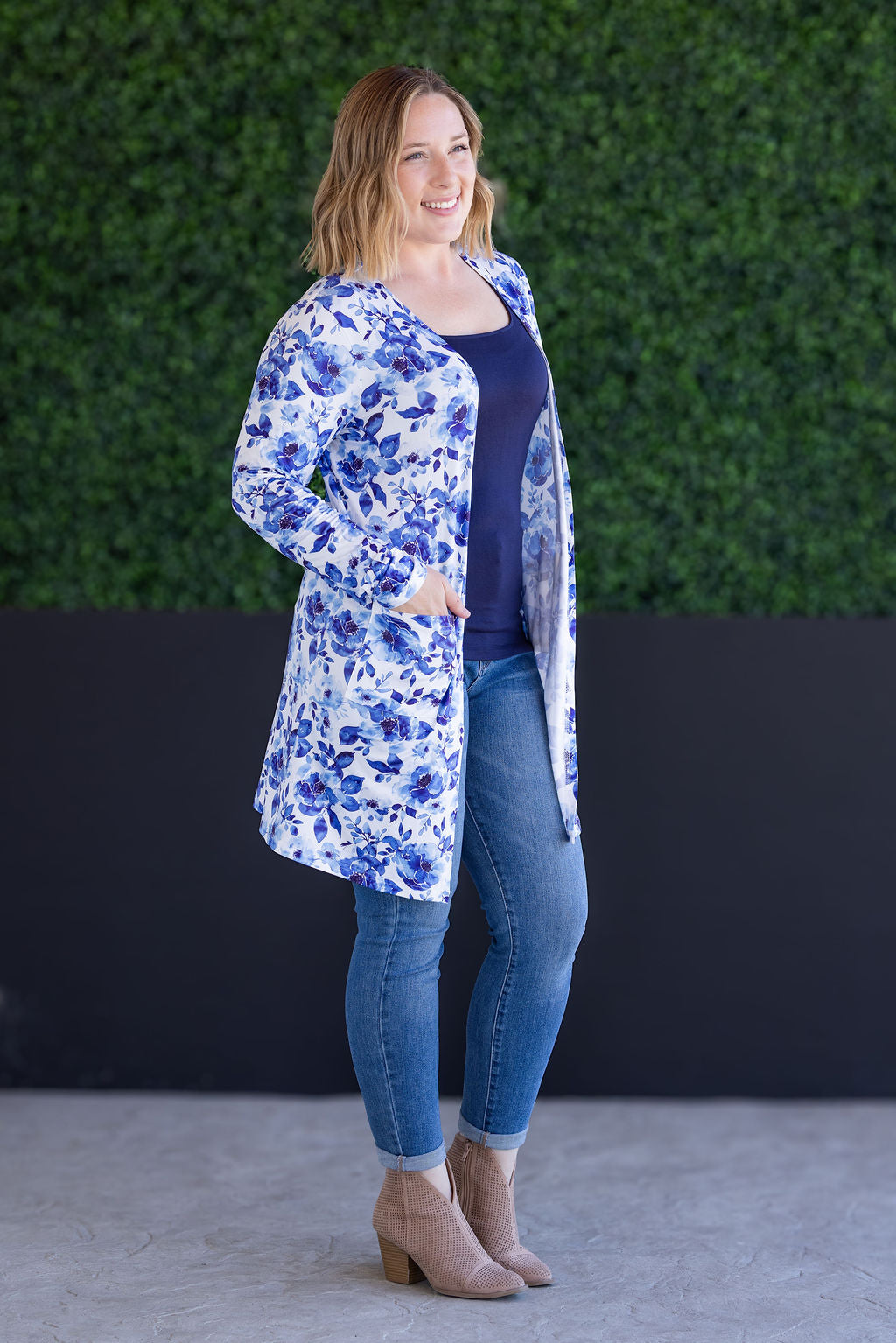 PREBOOK Classic Cardigan - Sapphire Floral
