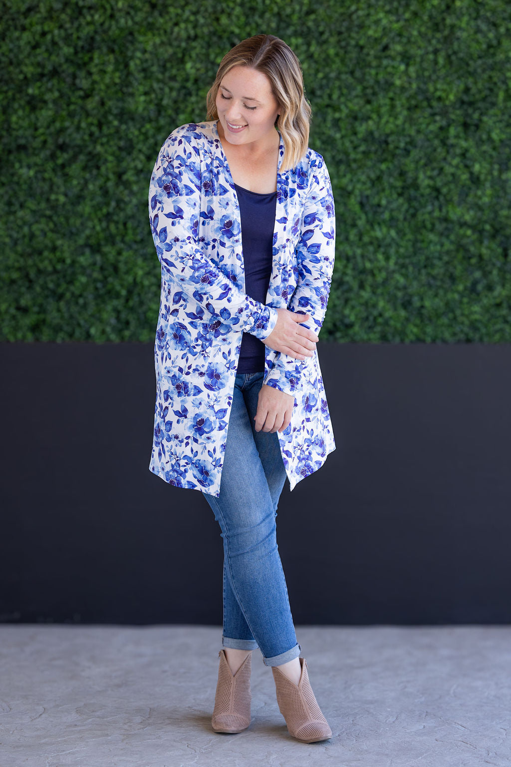PREBOOK Classic Cardigan - Sapphire Floral