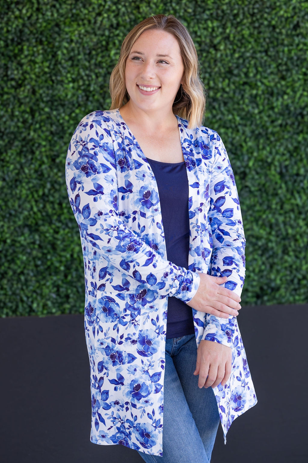 PREBOOK Classic Cardigan - Sapphire Floral