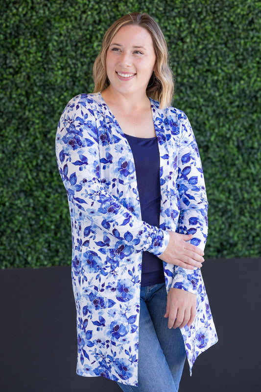 PREBOOK Classic Cardigan - Sapphire Floral
