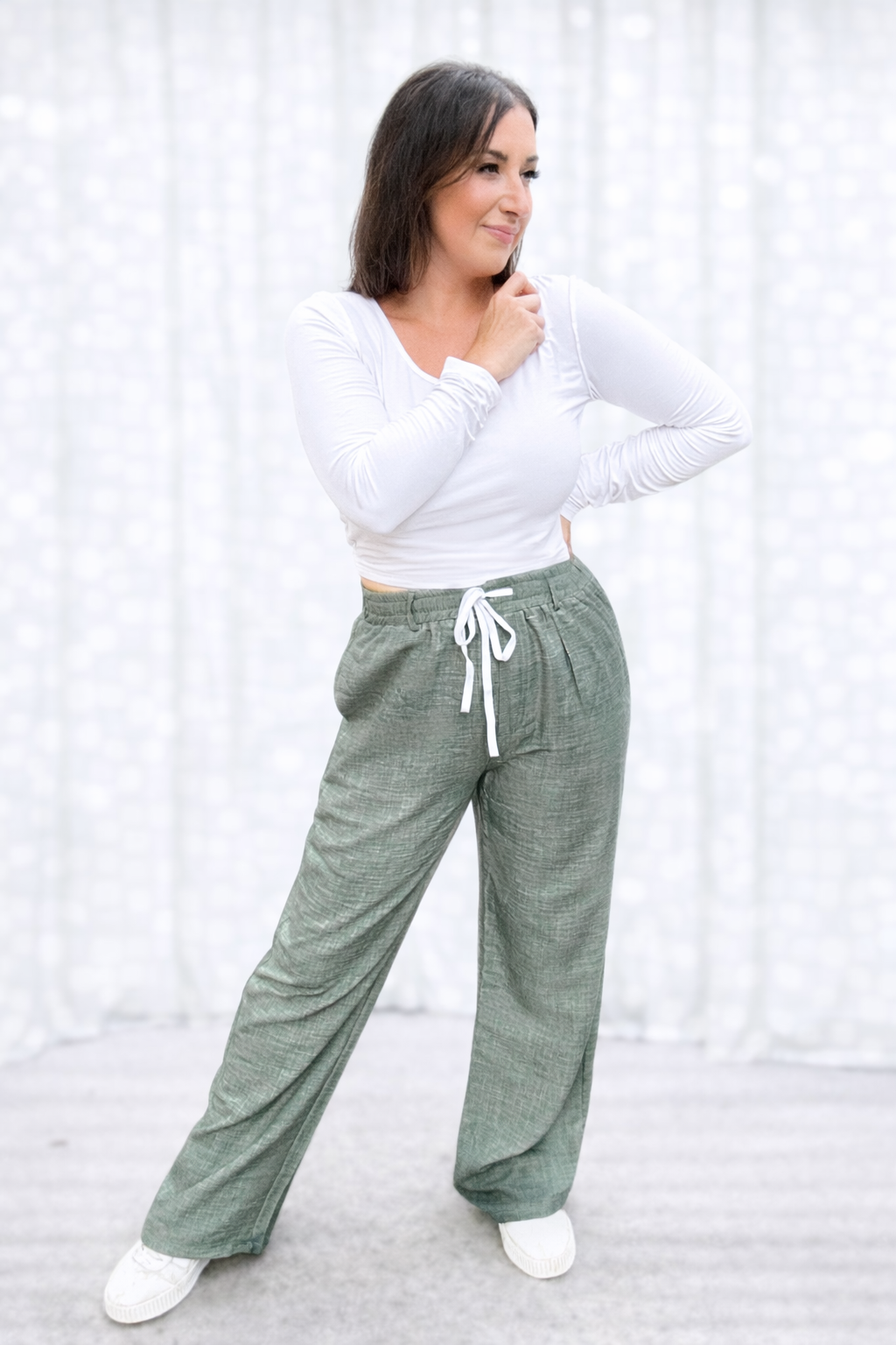 Cora Chambray Wide Leg Pant - Girl Code Couture