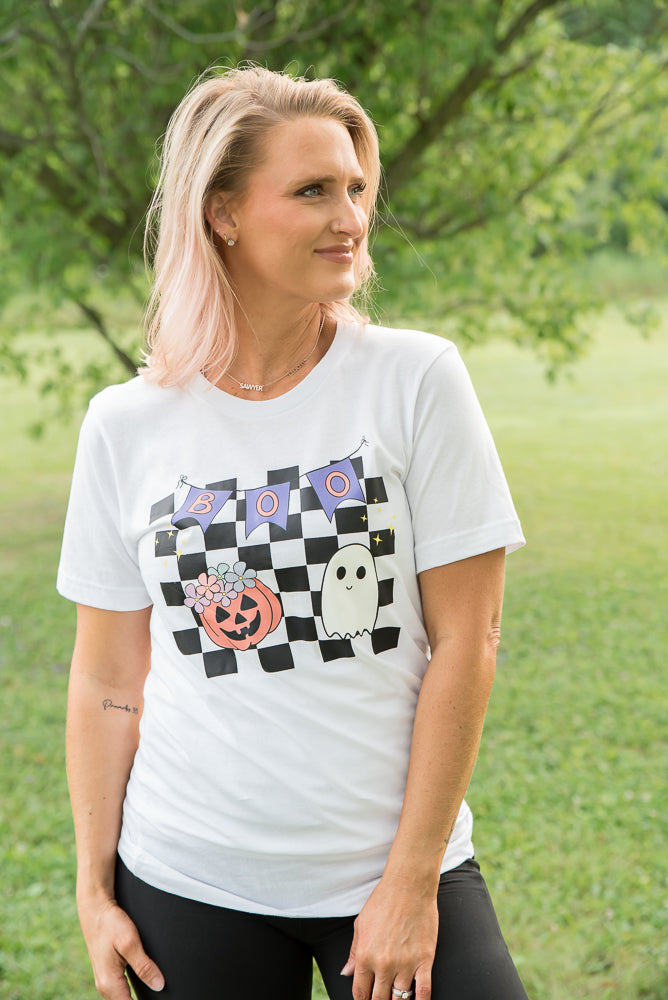 Boo Checkered Tee