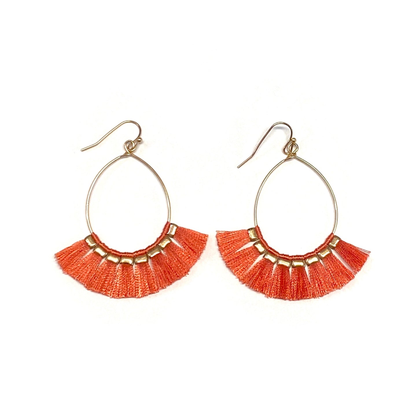 Just a Tassel Coral Earrings