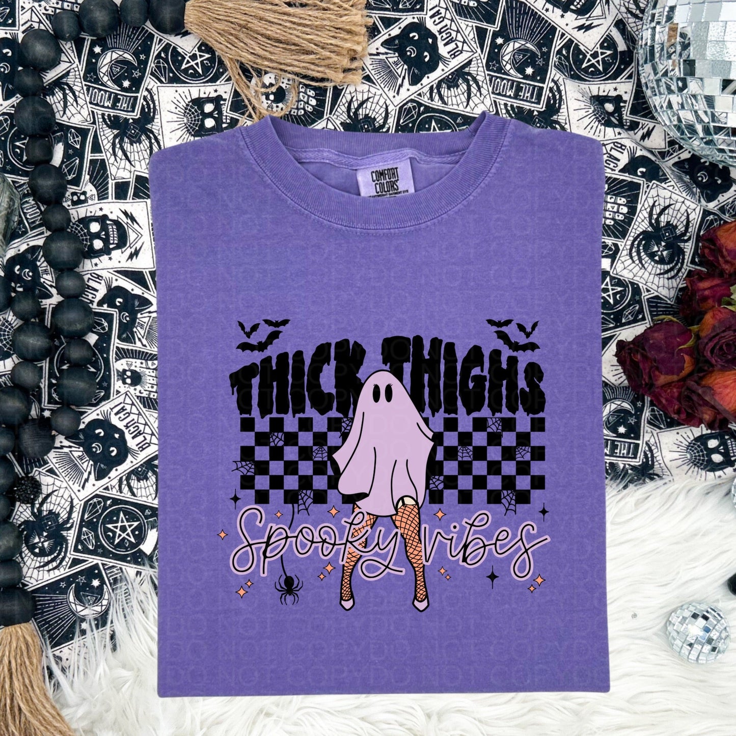 Thick Thighs Spooky Vibes Tshirt