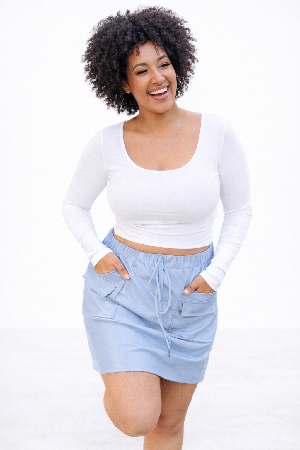 Campbell Cargo Vegan Leather Mini Skirt - Girl Code Couture