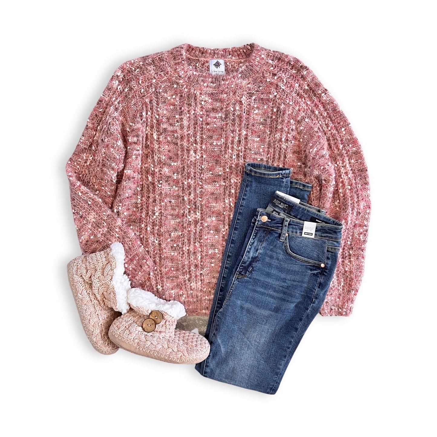 Way to Be Knit Sweater in Mauve