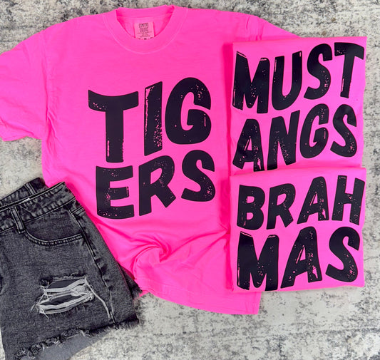 Neon Pink Wave Custom Graphic Tee