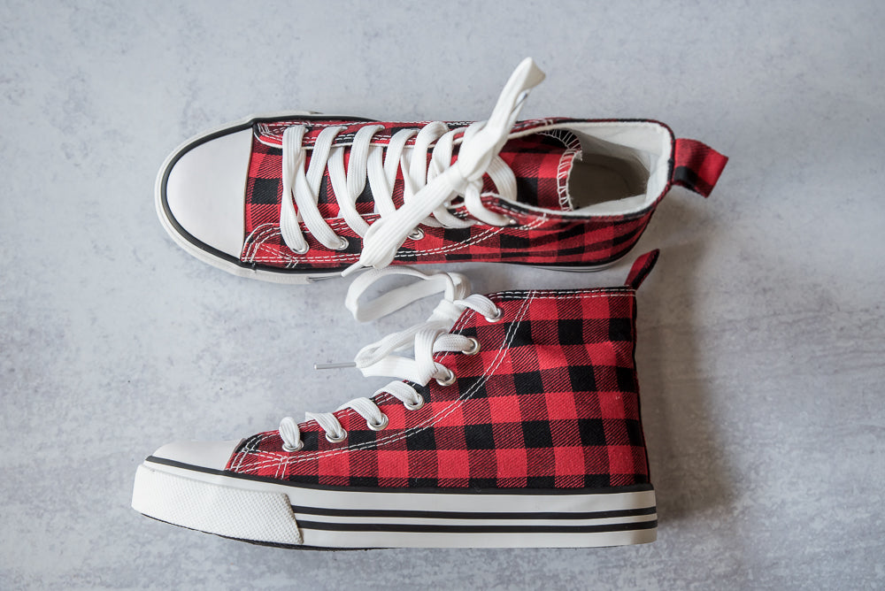 Got the Look Sneakers in Red Plaid