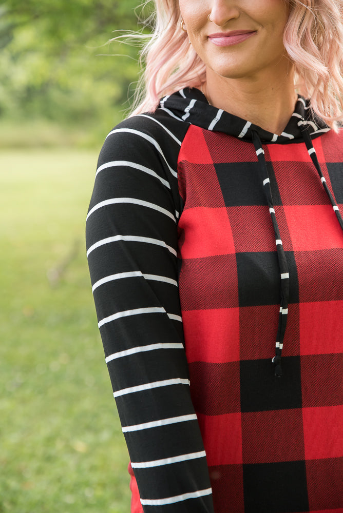 Fabulous in Red Plaid Hoodie