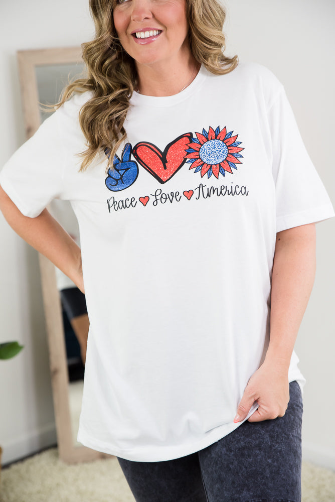 Peace Love America Tee