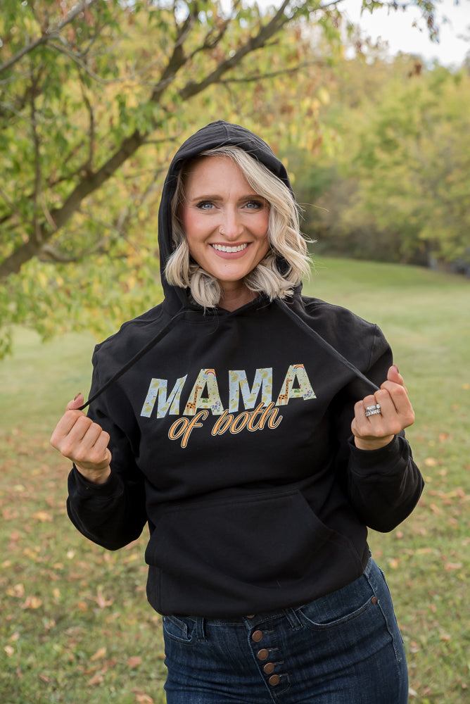 Mama of Both Graphic Hoodie in Black