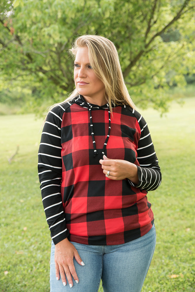 Fabulous in Red Plaid Hoodie