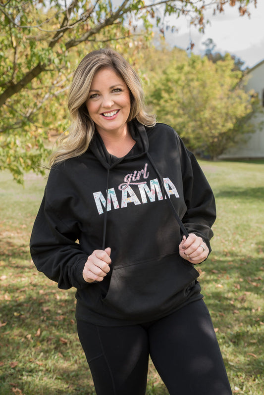 Girl Mama Graphic Hoodie in Black