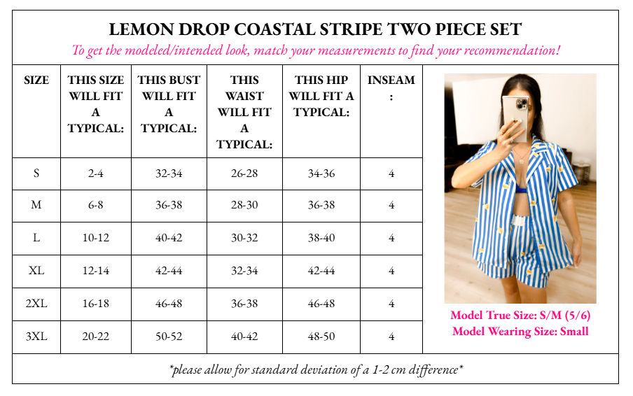 PRE - ORDER Lemon Drop Coastal Striped Two Piece Set - 5/26 - Girl Code Couture