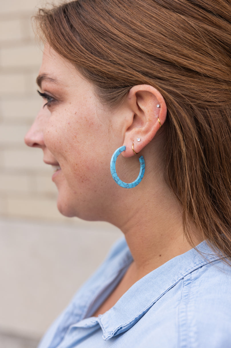 Camy Hoops - Turquoise