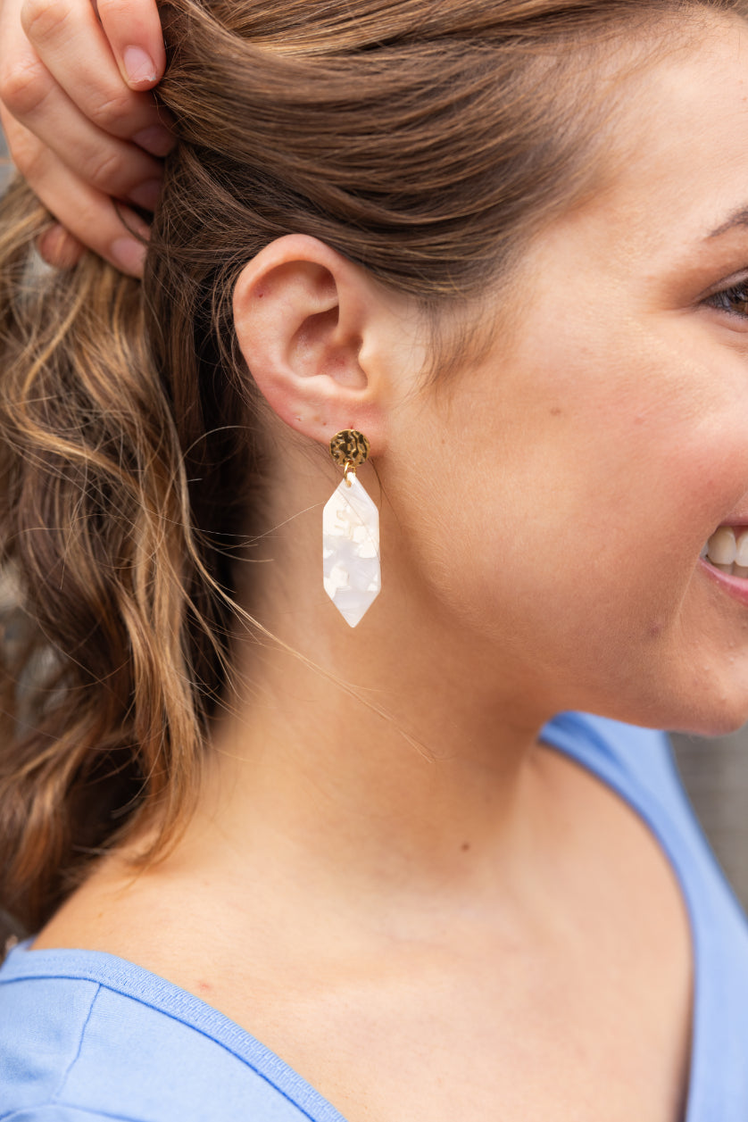 Gemma Earrings - Breezy White