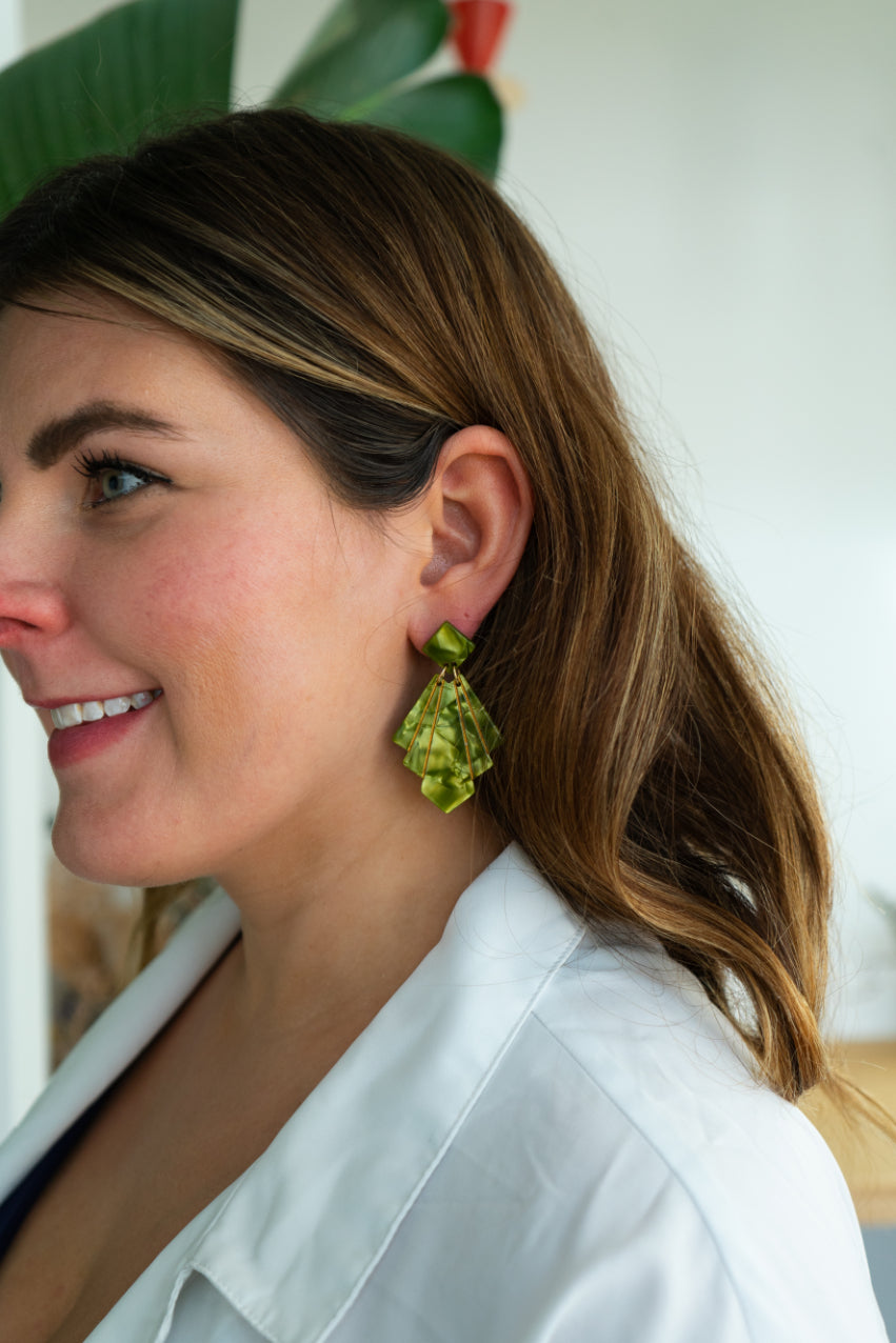 Estelle Earrings - Olive