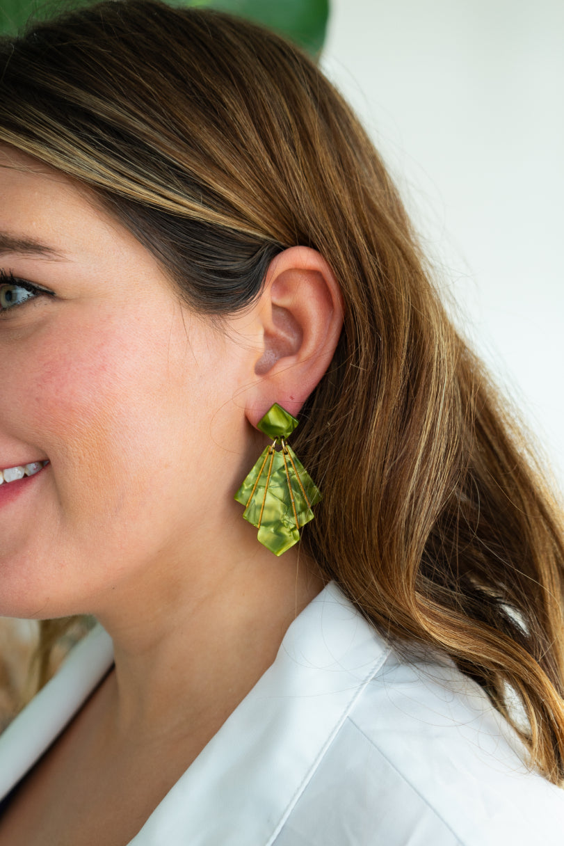 Estelle Earrings - Olive