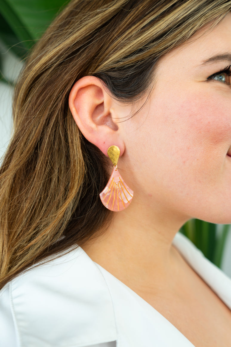 Daphne Earrings - Rose Quartz