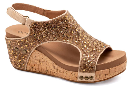 The Ashley Wedges in Gold Rhinestones