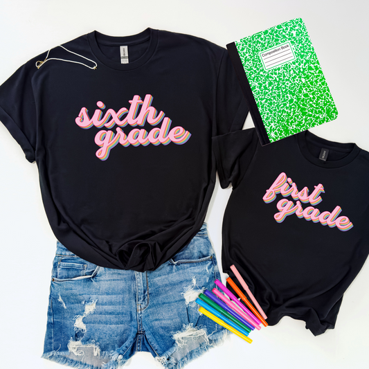 Retro Script Custom Graphic Tees - youth & adult