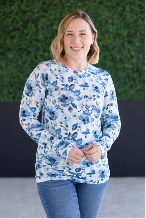 PREBOOK Blair Long Sleeve Top - Sapphire Floral