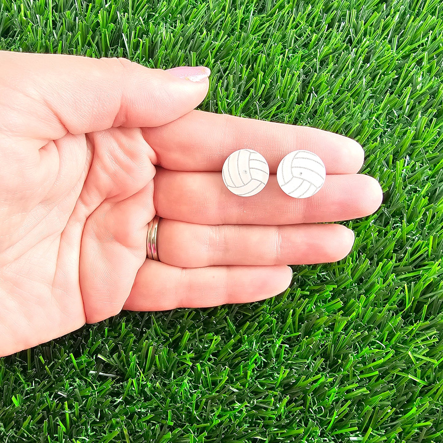 Glitter Volleyball Studs