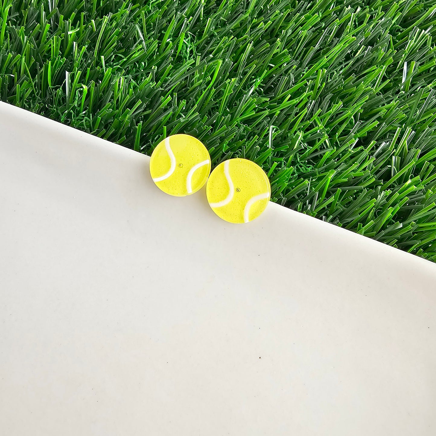 Glitter Tennis Ball Studs