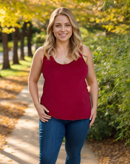 Strut Your Stuff Racerback Tank in Burgundy